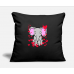 Elephant T-Shirt - Valentine's Day Cute Romantic Black Pillow